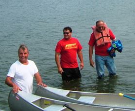 About to board the canoes